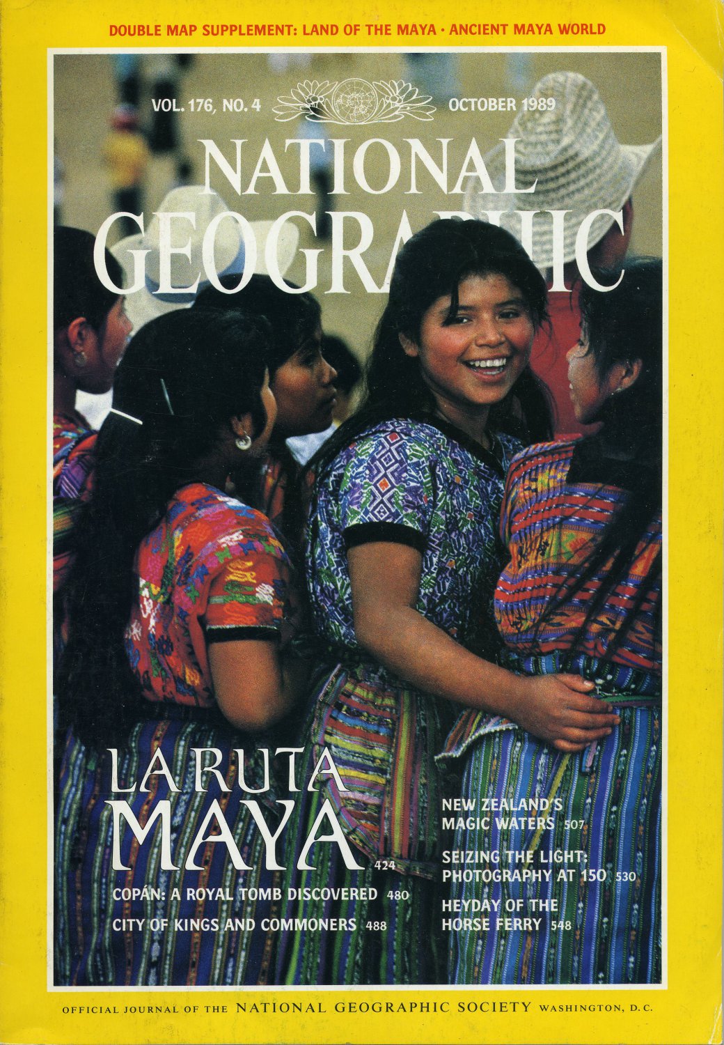 National Geographic October 1989 La Ruta Maya Map