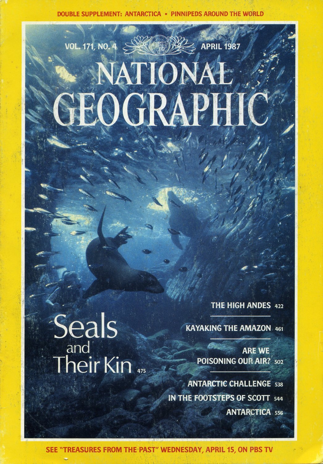 National Geographic April 1987-Seals And Their Kin + *Map*