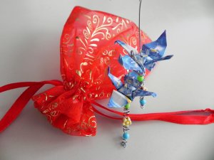 Dangling Origami Crane earrings