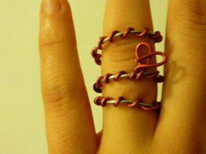 Candy Cane Heart Charm ring