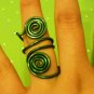 Emerald Green Twin Spiral Ring
