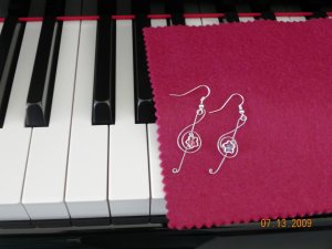 Treble Clef Swarovski Crystal Earrings