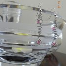Silver Vortex Earrings w/ Pink Swarvoski Crystals