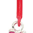 Pink BioFlexi Banana Silver Double-Flower Dangling Belly Ring BPSD073
