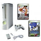 Xbox 360 Console  wireless controller LIVE Membership Sonic the Hedgehog NCAA March Madness 07