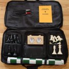CHESS SET 4" XXXX PIECES BOARD BAG MECHANICAL CLOCK