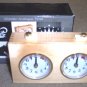 CHESS SET PIECES BOARD DELUXE BAG WOODEN MECH CLOCK