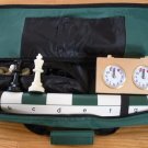 Chess Pieces Board Bag Wooden Mechanical Clock Set NEW