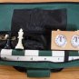 Chess Pieces Board Bag Wooden Mechanical Clock Set NEW
