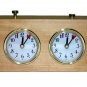 TOURNAMENT CHESS SET 2 EXT QN BAG WOOD MECHANICAL CLOCK
