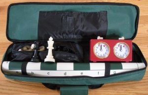 Chess Pieces Board Bag Mechanical Clock Timer Set NEW