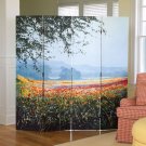 Poppies 4-Fold Floor Screen