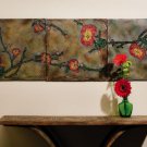 Set of three Poppy wall tiles