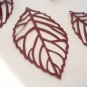 Burgundy Filigree Leaf Charm