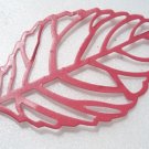 Lot of 6 Filigree Hand Painted Bright Pink Leaves