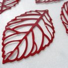 Red Apple Filigree Leaves Lot of 6