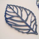 Deep Blue Lot of 6 Filigree Leaf Charms