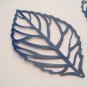 Deep Blue Lot of 6 Filigree Leaf Charms