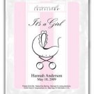 It's A Girl-Stripes-Pink-Carriage