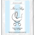 It's A Boy-Stripes-Blue-Carriage