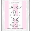It's A Girl-Stripes-Pink-Carriage