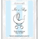 It's A Boy-Stripes-Blue-Carriage