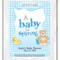 A Baby Is Stirring-Gingham-Blue
