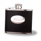 Engraved Stainless Steal Leather Flask
