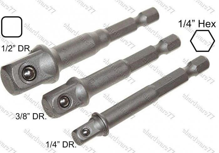 3pcs Power Drill Socket Adapter (11255)