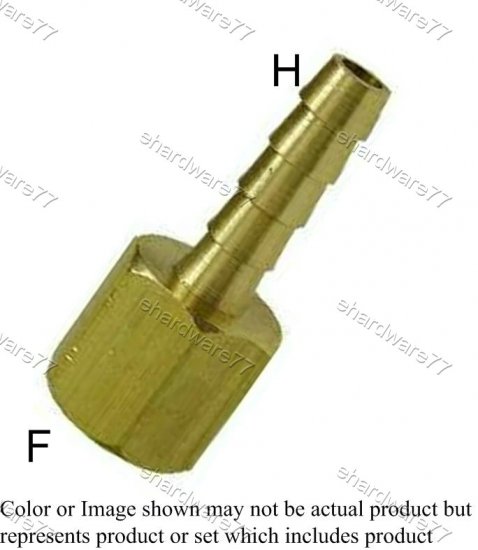 Brass Fitting - Female Barb 1/4" Barb x 1/8" Female Thread (DFH21)