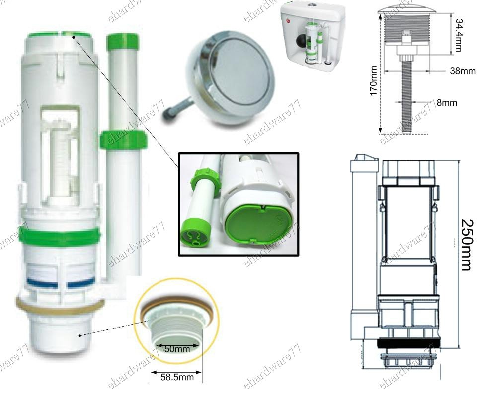 Cistern Push Button Single Flush Valve 50mm (CJOV3007)