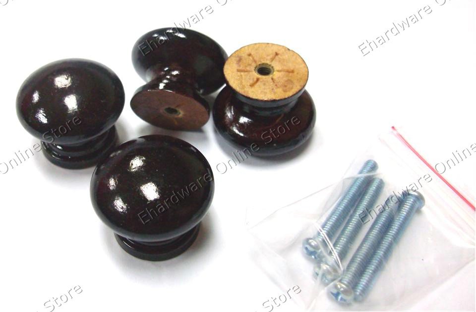 4 Pieces Classical Furniture Wooden Knobs Puller 27mm (XY8038)