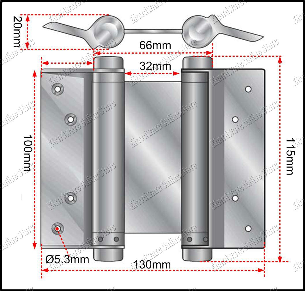 Stainless Steel Double Action Spring Hinges 100mm / 4" (DASH100)