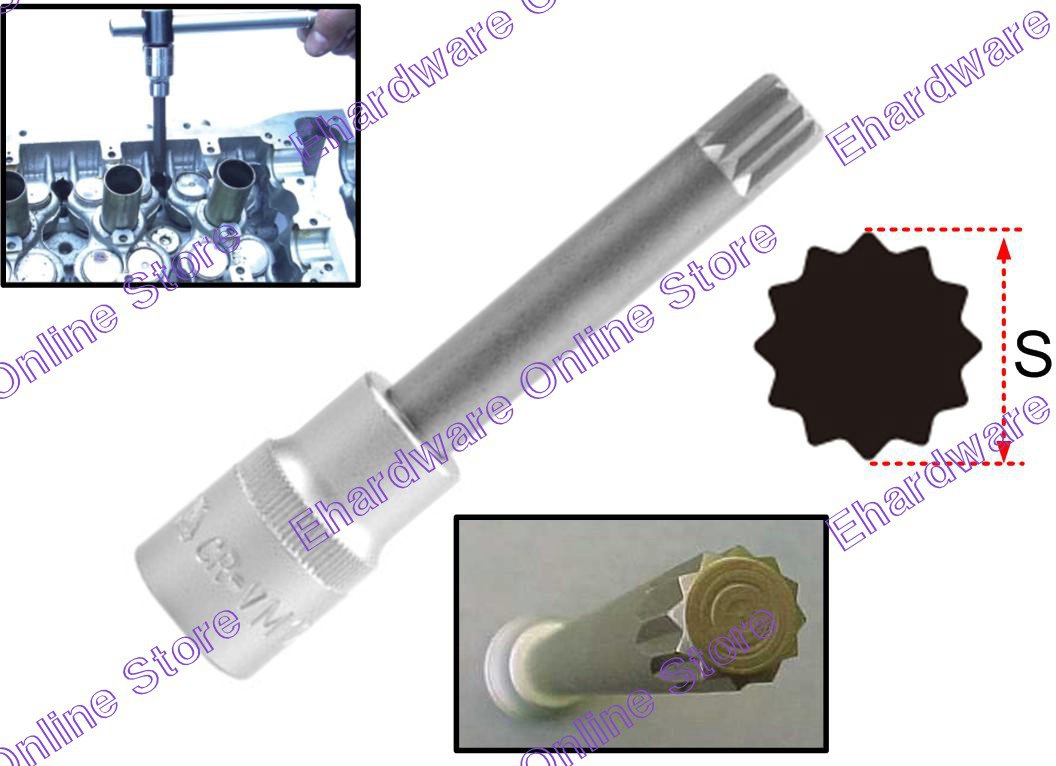Triple Square Cylinder Head Bolt Bit Socket M9 (19369)