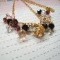 N345HM Golden Carriage with Glass Beads Gold Necklace