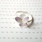 R326 Lavender Butterfly Silver Ring