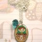 N343HM Green Doll Pendant Necklace