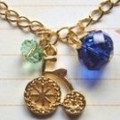 N339HM Gold Bicycle Short Necklace With Beads