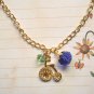 N339HM Gold Bicycle Short Necklace With Beads