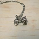 N337HM Antique Silver Vespa Motorcycle Necklace