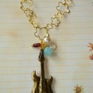 Guitar on Star Gold Necklace