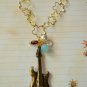 Guitar on Star Gold Necklace