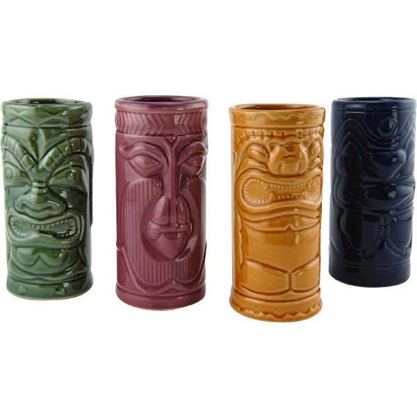 Ceramic Tiki Mugs Set of 4