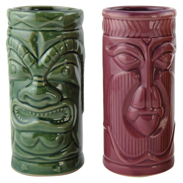 Ceramic Tiki Mugs Set of 4