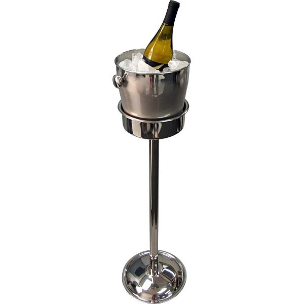 Stainless Steel Standing Wine Bucket with Pipe Style Stand