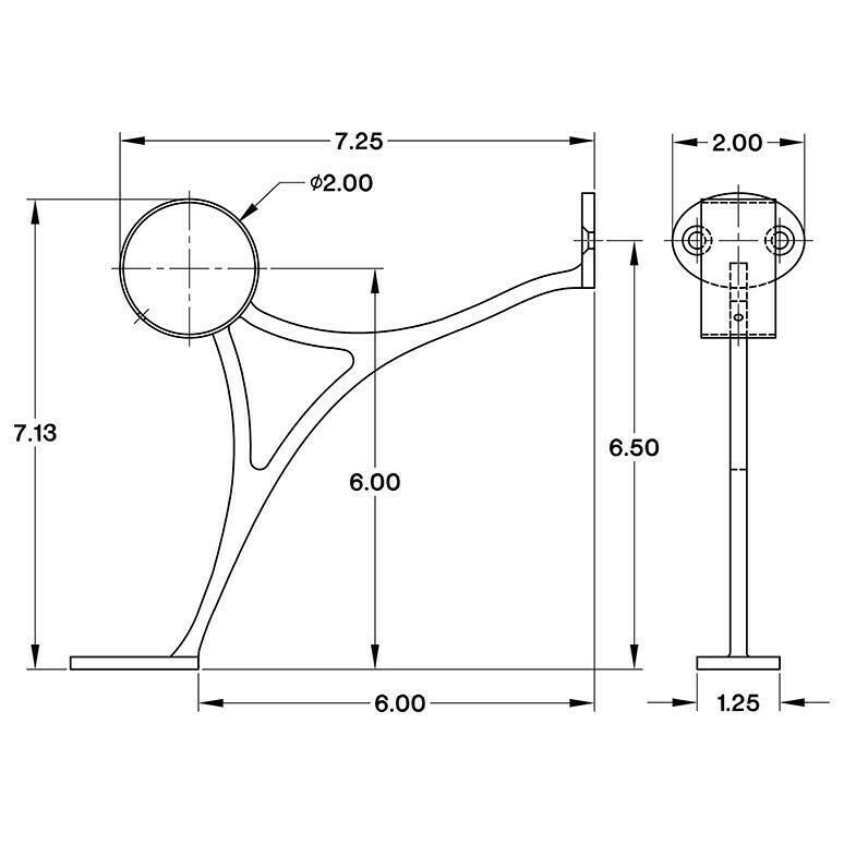 KegWorks Bar Foot Rail Kit Gunmetal Grey 2" Tubing, 23 Brackets, 23