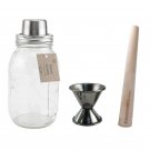 Mason Shaker Bar Tool Kit - 3 Pieces - Bar Cocktail Mixing Set - Pub Tools
