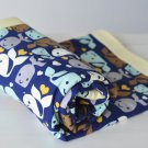 Handmade Baby Flannel blanket - Baby Whale Flannel Blanket BLUE