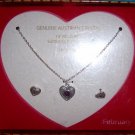 Girls Austrian Crystal February Birthstone Necklace Earring Set