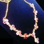Multi color 9 flowers Necklace with flower pendant